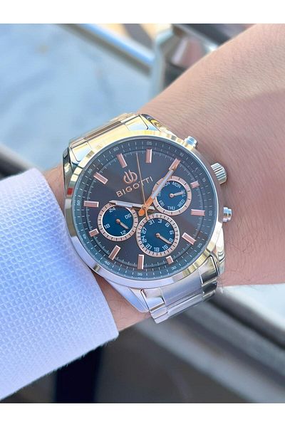 Bigotti Case and Lanyard Steel Interior Functions Active 5 Atm Waterproof Men's Wristwatch Ebg.10391.3
