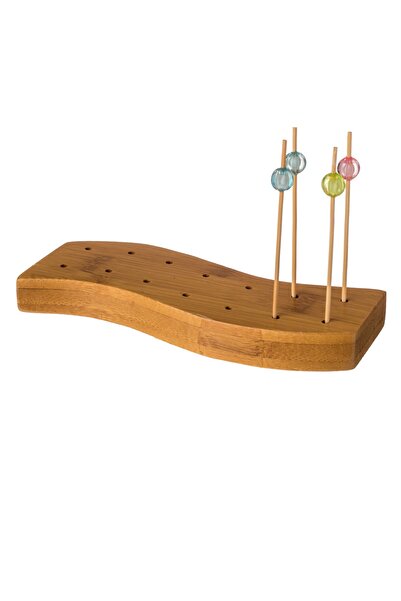 Dania حامل شوكة التمر الخشبي ذو 14 فتحة