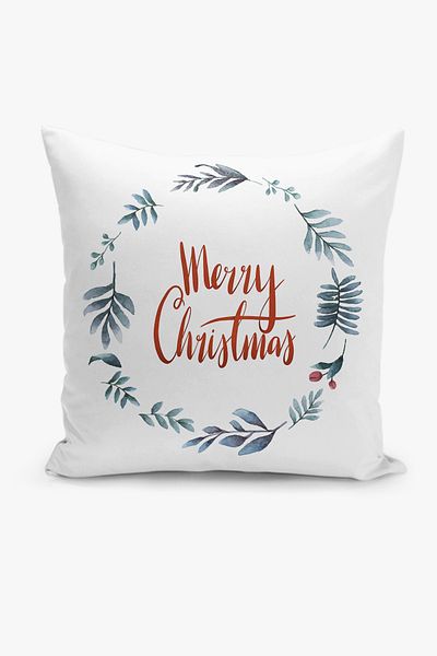 Filamente New Year Christmas Pattern Double Sided Digital Printed Throw Pillow Cover
