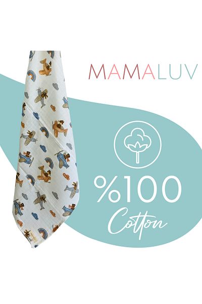 Mamaluv Musselin-Wickeltuch für Neugeborene, 100 % Baumwolle, handgemachtes Baby-Wickeltuch, weiches und sanftes Wickeltuch