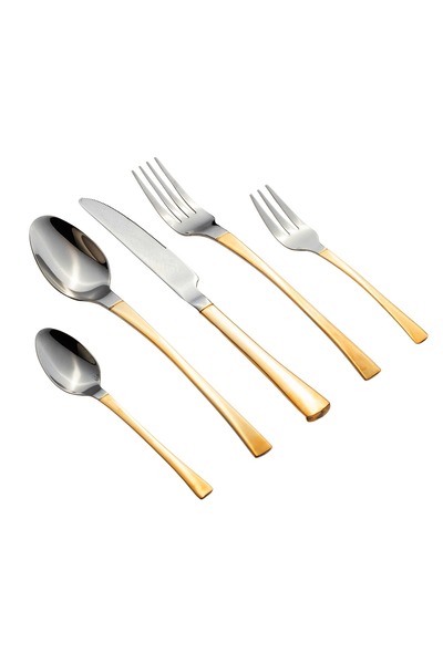 Dania حقيبة ملاعق من الستانلس ستيل والذهب مكونة من 72 قطعة