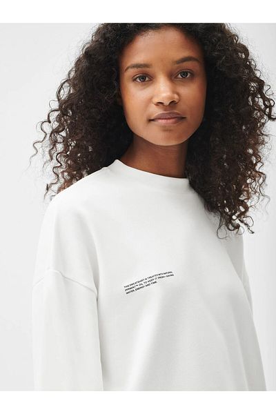 The Champ Clothing Λευκό Unisex Crew Neck Nature Concept Φούτερ με στάμπα με κουκούλα μεγάλου μεγέθους