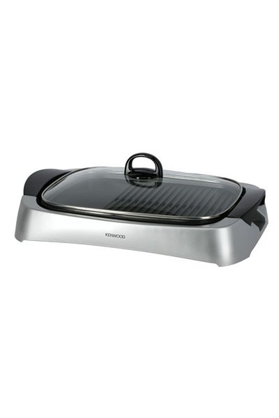 Kenwood شواية صحية، ٢٠٠٠ واط، غطاء زجاجي، تحكم متغير في درجة الحرارة، صينية تجميع التنقيط، Hg266006، أسود