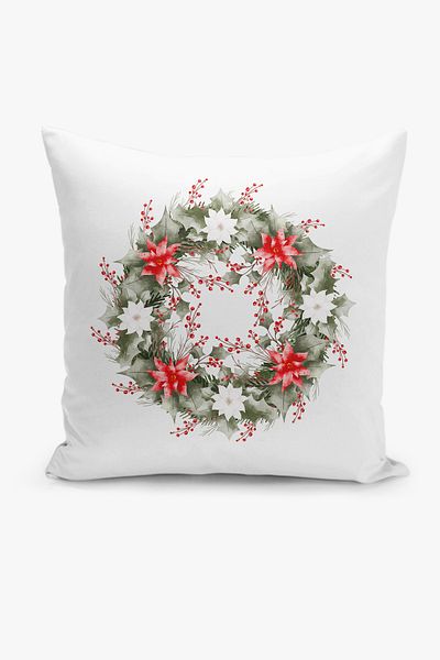 Filamente New Year Christmas Pattern Double Sided Digital Printed Throw Pillow Cover