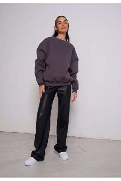 The Champ Clothing Unisex Smoked Crew Neck Fleece Oversize Sweatshirt