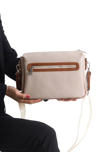 Just Polo Women's Cross Shoulder 3 Compartment Daily Adjustable Long Strap Postman Shoulder Bag
