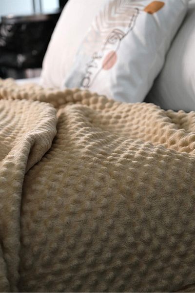 MİNK Beige Mink Bud Double Blanket