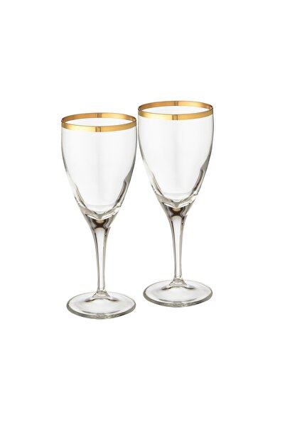 Dania طقم أكواب عصير زجاجية بزخارف وخطوط ذهبية، 6 قطع