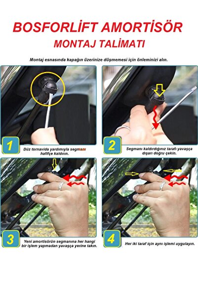 BOSFORLİFT Renault Clio 3 Uyumlu Frenleme Özelliğine Sahip Bagaj Amortisörü Sağ Sol Takım 2006