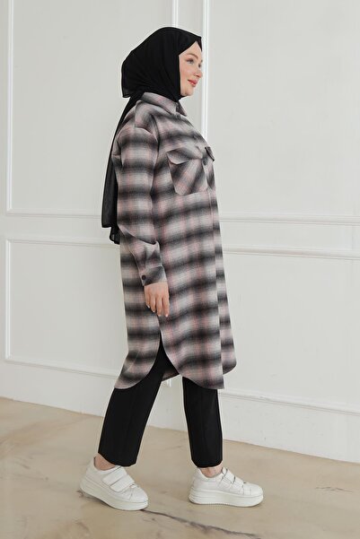 Armine TREND Armine trend shirt collar snap tunic-grey 24kt415