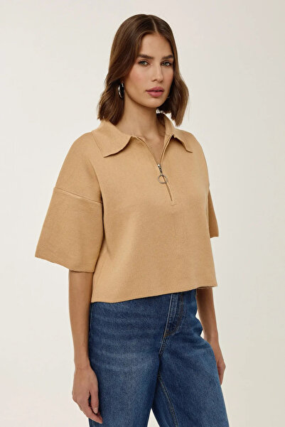 Hiccup Πλεκτό μπλουζάκι με κοντό μανίκι με φερμουάρ