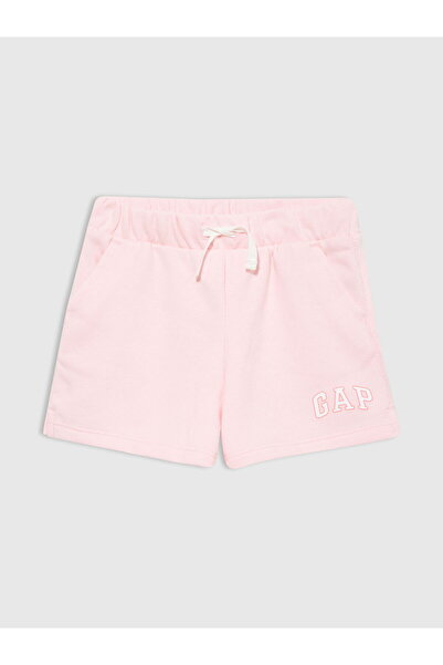 GAP Kız Bebek Açık Pembe Gap Logo Fransız Havlu Kumaş Şort