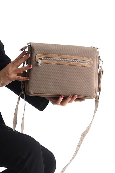 Just Polo Women's Cross Shoulder 3 Compartment Daily Adjustable Long Strap Postman Shoulder Bag