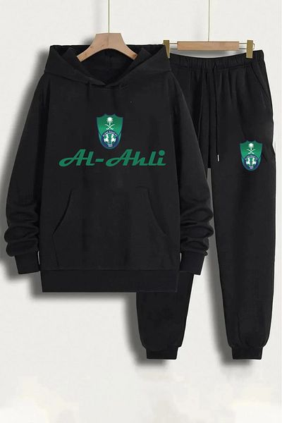 Pisa Art Al Ahli Special Design Hooded Sweatshirt & Sweatpants 2-Piece Combination