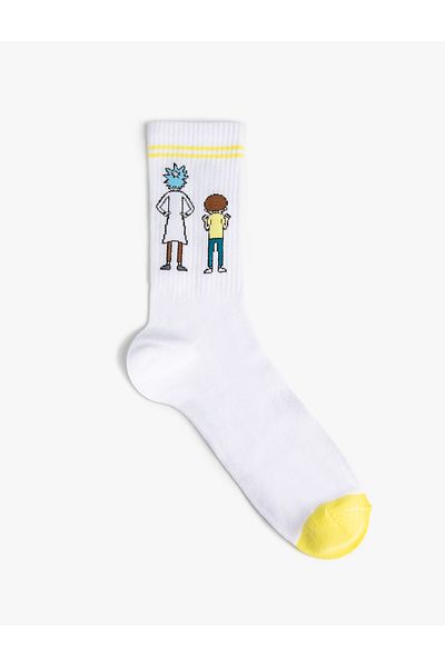Koton Rick and Morty Socket Socks Licensed Embroidered