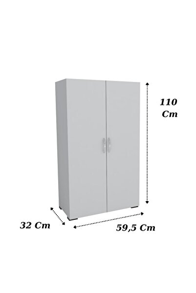 IRMAK MOBİLYA Çok Amaçlı Dolap Mutfak - Banyo - Hol - Ofis - Koridor - Kiler 2 Kapaklı