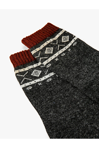 Koton Socket Socks Wool Blend Geometric Patterned