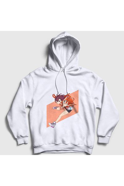 Presmono Unisex Λευκό Momo Ayase V2 Anime Dandadan φούτερ με κουκούλα 512317 ττ