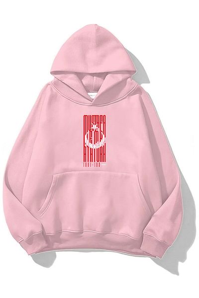 The Champ Clothing Φούτερ με κουκούλα Fleece με στάμπα τουρκικής σημαίας ροζ Unisex φούτερ με κουκούλα