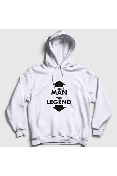 Presmono Unisex Λευκό Δώρο Φούτερ με κουκούλα - Man The Legend 514423 ττ