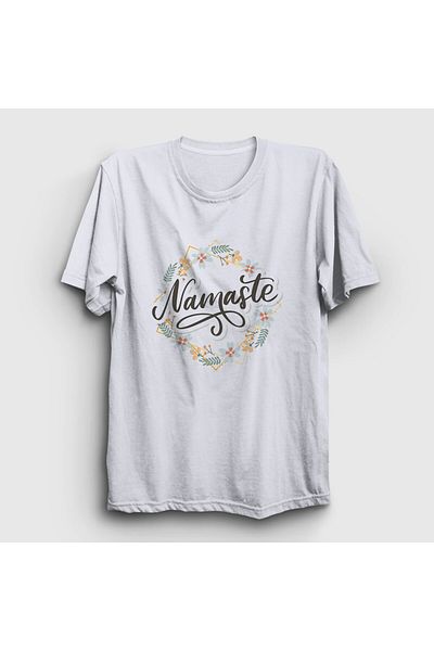 Presmono Unisex Λευκό Namaste Διαλογισμός Δώρο Γιόγκα T-Shirt 512730 ττ