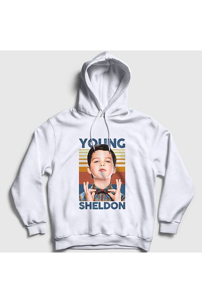Presmono Νεαρός Sheldon Cooper Unisex φούτερ με λευκή κουκούλα - 507977 ττ