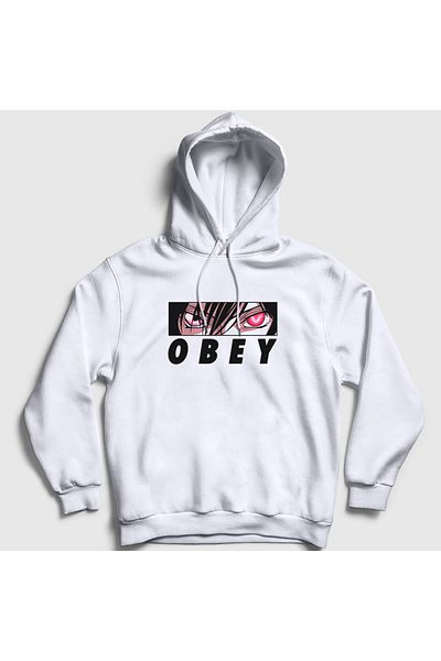 Presmono Unisex Λευκό Anime Code Geass Φούτερ με κουκούλα - Obey Lelouch 512857 ττ