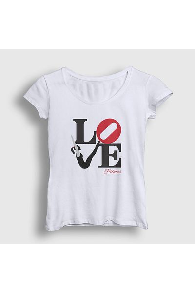 Presmono Tricou alb pentru femei Love Gift Pilates 511719 tt