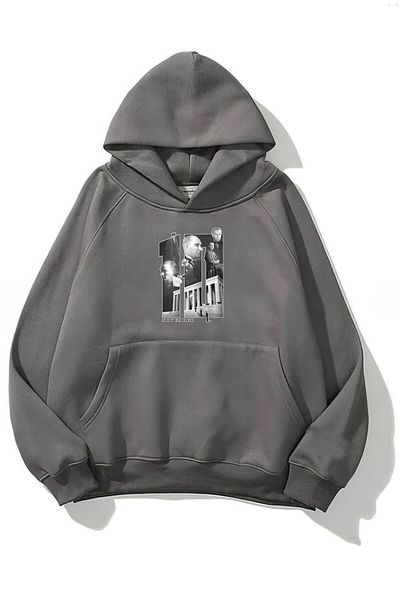 The Champ Clothing Kemal Atatürk 10 Νοεμβρίου Printed - Smoked Unisex Fleece Hoodie φούτερ
