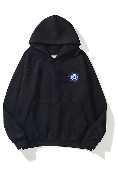 The Champ Clothing Бял унисекс суичър - с качулка, щампа с мъниста от полар