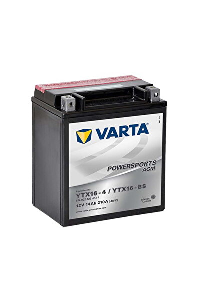Varta Ytx16-Bs (Ytx16-Bs) 12V 14Ah 230Cca Agm Bakımsız Motosiklet Aküsü