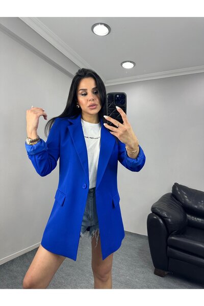 ZF BUTİK Women's Single Button Blazer Jacket