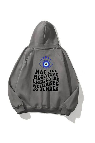 The Champ Clothing Smoked Unisex Hooded Fleece Eyelash Evil Eye Bead Printed Sweatshirt
