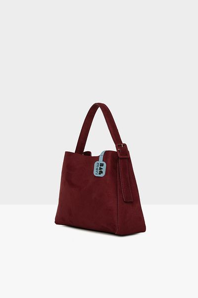 Bagmori Burgundy Women's Mini Belted Suede Bag m 000008570
