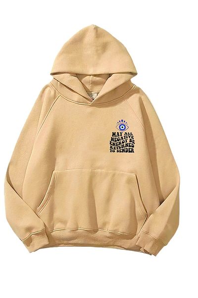 The Champ Clothing Hanorac unisex bej cu glugă și gene din lână