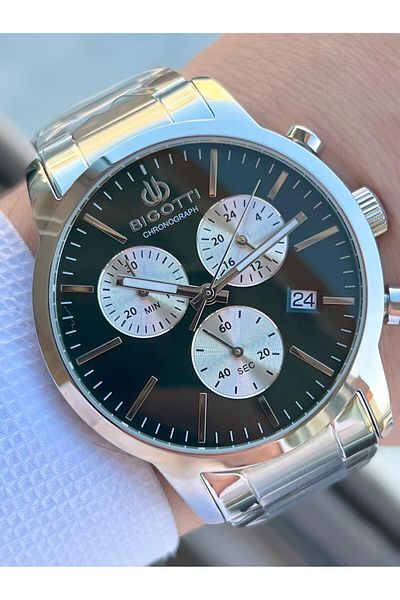 Bigotti Case and Cord Steel Interior Functions Active 5 Atm Waterproof Men's Wristwatch Ebg.10576.4