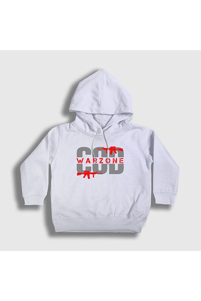 Presmono Hanorac unisex pentru copii Call Of Duty Warzone - alb, cu glugă, 513067 tt