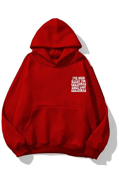 The Champ Clothing Red Unisex Fleece Sweatshirt - Hooded and Text Printed