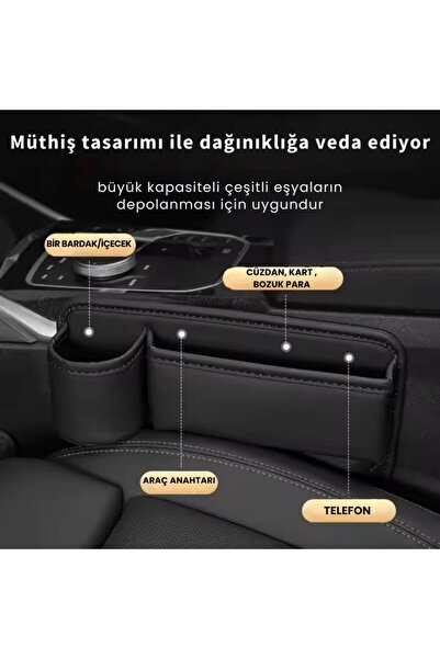 coofbe Suni Deri Araç Koltuk Yanı Organizatör Araç Bardak Tutucu Araç Telefon Cüzdan Kutusu Bardaklı