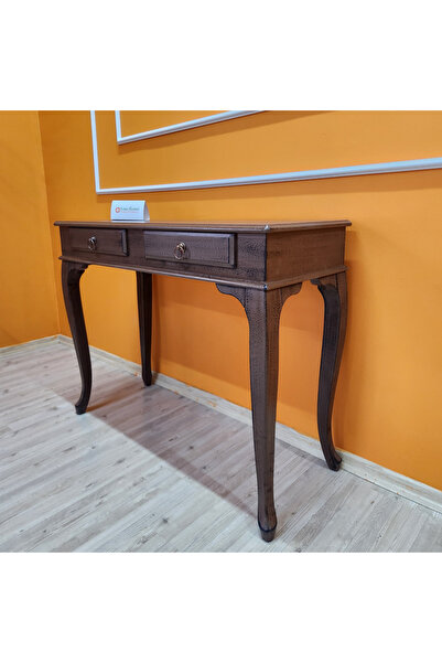 Evim Hizmet 100 Cm Çekmeceli Kahverengi Eskitme Dresuar Makyaj Masası