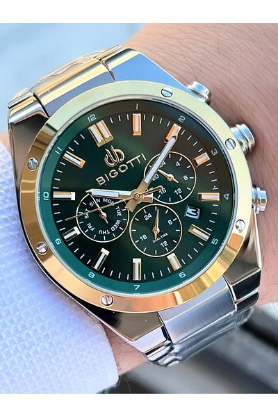 Bigotti Men's Watch Ebg.10511.4 - 5 Atm Waterproof, Steel Case and Cord