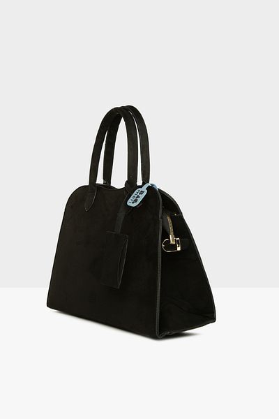 Bagmori Black Women's Dangle Detailed Suede Tote Bag m 000008561