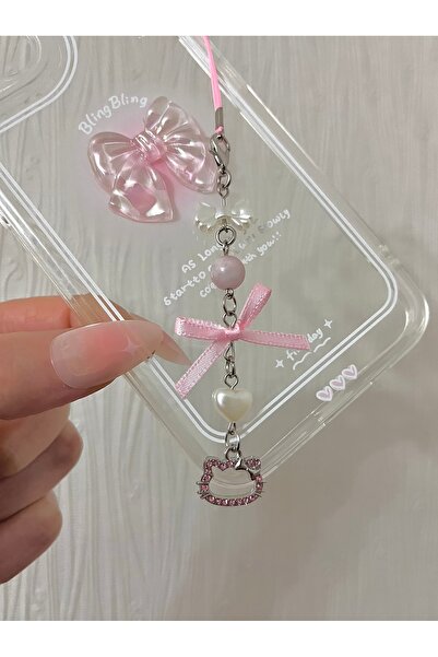 bohemian takı tasarim Hello Kitty Pembe Coquette Telefon & Çanta Charmı