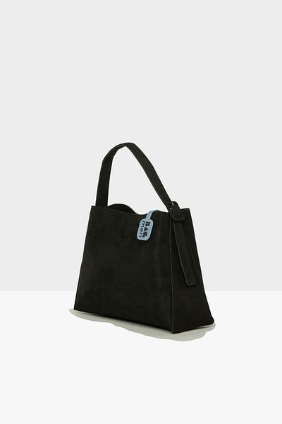 Bagmori Black Women's Mini Belted Suede Bag m 000008570