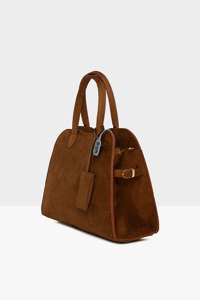 Bagmori Tan Women's Dangle Detailed Suede Tote Bag m 000008561