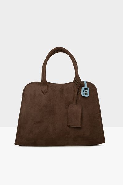 Bagmori Brown Women's Dangle Detailed Suede Tote Bag m 000008561