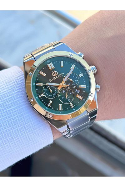 Bigotti Men's Watch Ebg.10511.4 - 5 Atm Waterproof, Steel Case and Cord