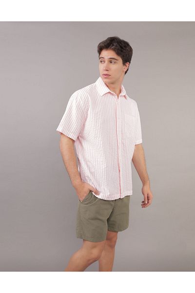 AMERICAN EAGLE Ae Button-Up Poolside Shirt U-2154-2552