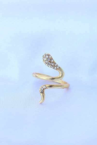 Clariss خاتم ثعبان من حجر الزركون قابل للتعديل بلون ذهبي نحاسي