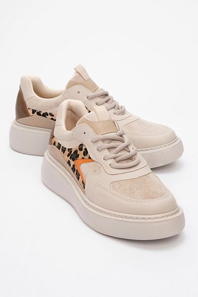 LuviShoes Dámská sportovní obuv s béžovým vzorem Aere